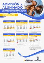 Cartel calendario admisión 2025-2026